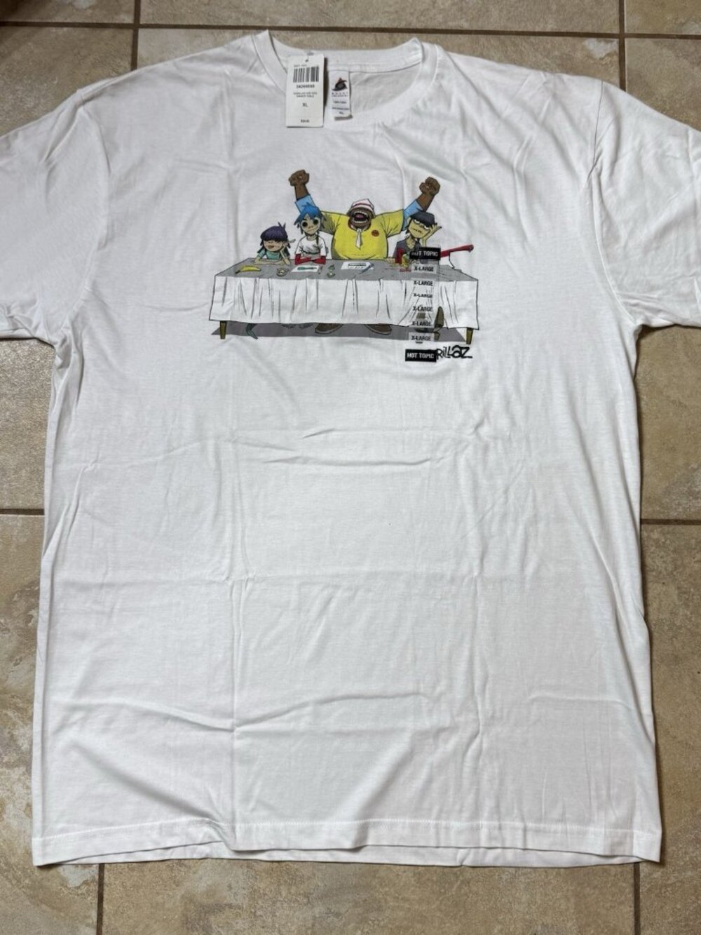 Gorillaz Dinner Table T-Shirt X-LARGE New With Tags
